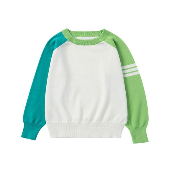 WOYY Boys Sweater Color Block Long Sleeve Sweatshirt Knitwear Top, Sizes 12-18M