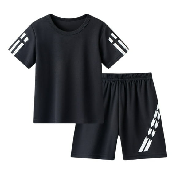 WOYY Boys Tracksuit Quick Dry Sports Short Sleeve T Shirt Shorts Set, Sizes 18-24M