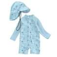thumbnail image 1 of WOYY Boys UPF 50+ Long Sleeve Zipper Rash Guard & Sun Hat Swimsuit, Sizes 0-3T, 1 of 2