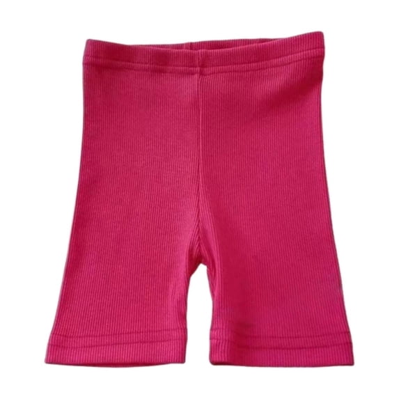 WOYY Infant Girl's Stretch Ribbed Shorts Solid Slim Fit Biker Shorts Soft Comfy Boyshorts