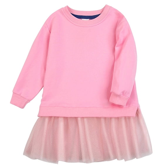 WOYY Girls Casual Sweatshirt Tutu Dress Crewneck Sweatshirt Dress, Sizes 18-24M