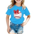 thumbnail image 1 of WOYY Infant Girls Casual T Shirt Baseball Printed Short Sleeve T-Shirt Summer Sport Tee Shirt, 1 of 3
