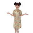 thumbnail image 1 of WOYY Infant Girls Cheongsam Dress Silk Satin Short Sleeve Chinese Dress, Sizes 6M-10Y, 1 of 2