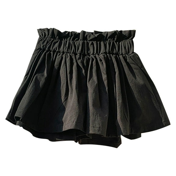 WOYY Girls Cotton Casual Skort Kids Cute Loose High Waist Skirt, Sizes 1-7