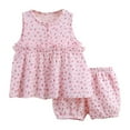 thumbnail image 1 of WOYY Infant Girls Cute Floral Sleeveless Shirt Shorts Set Summer Outfits Fashion Baby Clothes, Sizes 12-18 Months, 1 of 7