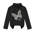 thumbnail image 1 of WOYY Girls T Shirt Butterfly Print Turtleneck Pullover Soft Long Sleeve T-Shirt, 1 of 2