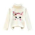 thumbnail image 1 of WOYY Infant Girls Fleece Turtleneck Pullover Sweater Cute Thermal Shirt, Sizes 12-18M, 1 of 2