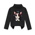 thumbnail image 1 of WOYY Infant Girls Fleece Turtleneck T-Shirt Cartoon Cat Graphic Long Sleeve T Shirt, 1 of 2