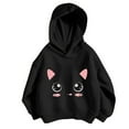 thumbnail image 1 of WOYY Girls Hoodie Cartoon Cat Print Pullover Hooded Sweatshirt Long Sleeve Shirt, 1 of 3