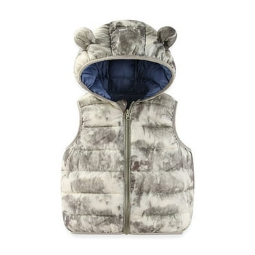 WOYY Girls Lightweight Padded Vest Waterproof Packable Hooded Vest Sleeveless Puffer Coat