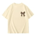 thumbnail image 1 of WOYY Infant Girls Loose Fit Bow Short Sleeve T-Shirt Summer Casual T Shirt, Sizes 1-10, 1 of 3