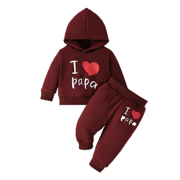 WOYY Infant Girls Outfits Letter Print Hoodie Sweatshirt Jogger Pants Set, Sizes 9-12M