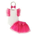thumbnail image 1 of WOYY Infant Girls Outfits Ruffles Ribbed Sleeveless Romper Tutu Skirt Headband 3Pcs Set, 1 of 4