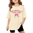 thumbnail image 1 of WOYY Infant Girls Oversized T-Shirt Short Sleeve Round Neck T Shirt Casual Tee, Sizes 12-24M, 1 of 3