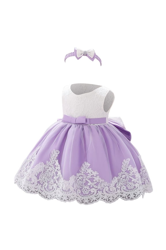 Infant Girls Pageant Baptism Lace Dress Wedding Christening Tutu Gown, Sizes 6-12M