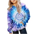 thumbnail image 1 of WOYY Girls Tie Dyed Hoodie Soft Loose Pullover Hooded Sweatshirt for Girls, 1 of 3