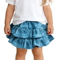 thumbnail image 1 of WOYY Girls Tiered Ruffle Plaid Skort High Waisted Flared Mini Skirt, Sizes 12-24M, 1 of 4