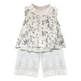 thumbnail image 1 of WOYY Infant Girls Vintage Summer Outfits Linen Floral Tank Top Pants Set, Sizes 18-24M, 1 of 8