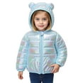 thumbnail image 1 of WOYY Girls Winter Coat Lightweight Cute Bear Ears Hooded Puffer Jacket, Sizes 12-18M, 1 of 5