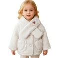 thumbnail image 1 of WOYY Girls Winter Sherpa Coat Soft Warm Outerwear Jacket, Sizes 18-24M, 1 of 8