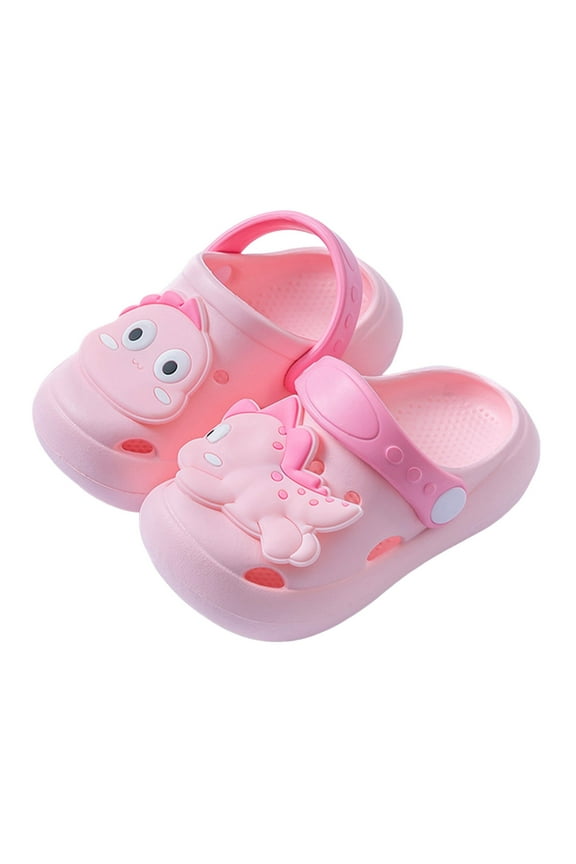 Kid's Boy's Girl's Cute Dinosaur Clogs Close Toe Sport Beach Sandals Lightweight Slide Shoes