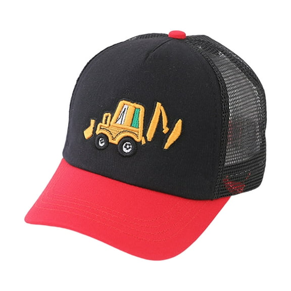 WOYY Kids Baby Girls Boys Cartoon Car Baseball Hat Color Block Sun Protection Snapback Hat