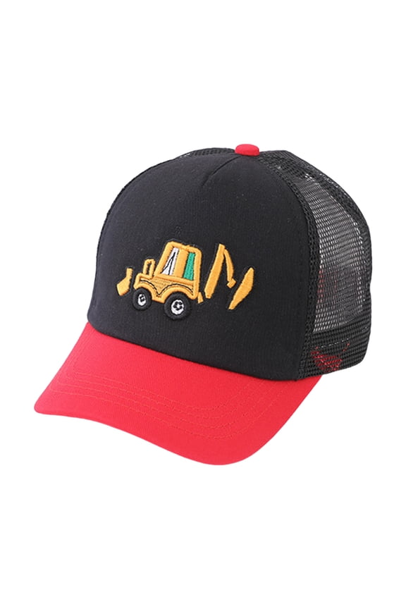 Kids Baby Girls Boys Cartoon Car Baseball Hat Color Block Sun Protection Snapback Hat