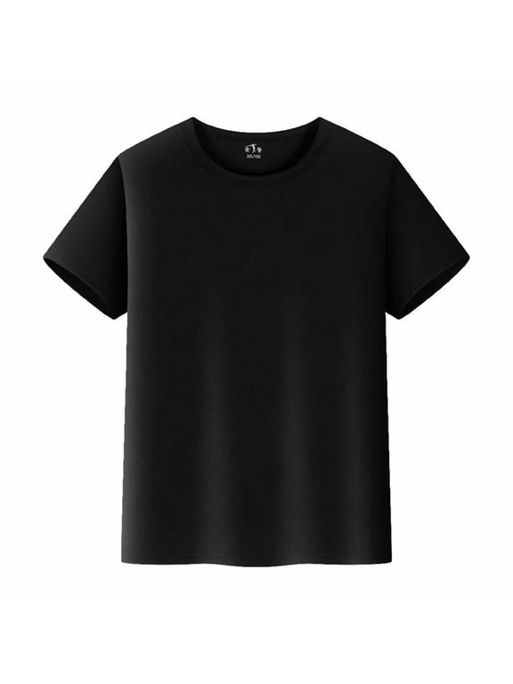 Big Boys Short Sleeve T Shirt Solid Crewneck Plain T-Shirt Breathable Soft Tshirt