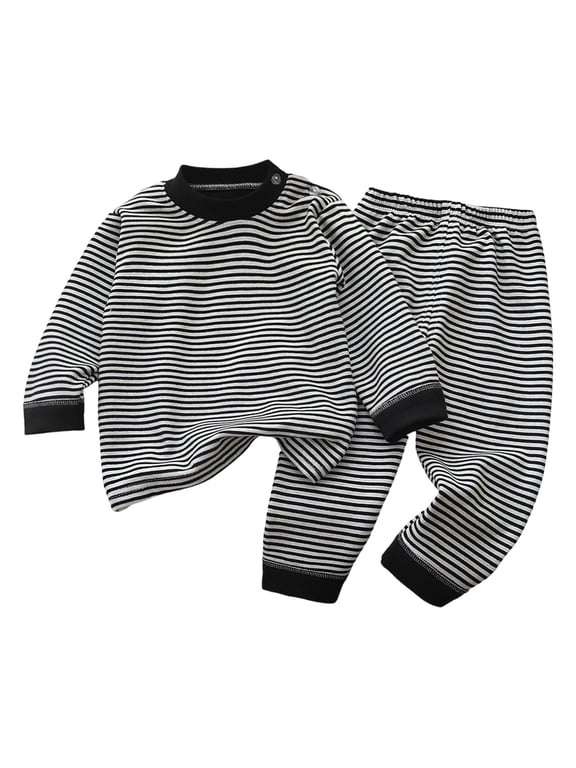 Kids Pajamas Thermal Underwear Winter Warm Long Sleeve Base Layer, Sizes 3M-8Y