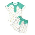 thumbnail image 1 of WOYY Kids Girls Summer Outfits Ice-Cream Print Short Sleeve T-Shirt Shorts Set, Sizes 2-12, 1 of 5
