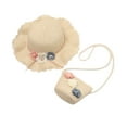 thumbnail image 1 of WOYY Kids Girls Sun Protection Straw Hat Bag Set Summer Beach Wide Brim Sun Hat, 1 of 1