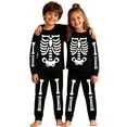 thumbnail image 1 of WOYY Kids Halloween Pajamas Skeleton Long Sleeve Top with Matching Pants PJs, Sizes 2-10, 1 of 7