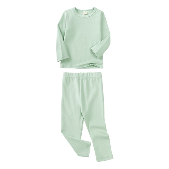 WOYY Kids Pajamas Pants Set Sleepwear Long Sleeve Cotton Base Layer Sleepwear, Sizes 9M-9Y