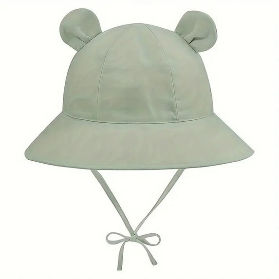 WOYY Kids Sun Hat Cartoon Bear Ears Wide Brim Fisherman Hat Breathable Bucket Hat for Boys & Girls