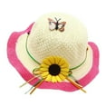 thumbnail image 1 of WOYY Kids Sunflower Straw Hat Wide Brim Summer Beach Hat for Boys Girls Bucket Hat, 1 of 2