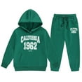 thumbnail image 1 of WOYY Kids Sweatsuit Letter Print Pullover Hoodie Sweatpants Outfits for Boy & Girl, 1 of 3