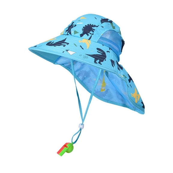 WOYY Kids UPF 50  Sun Hat for Boy & Girl Cartoon Summer Beach Fisherman Hat With Wide Brim
