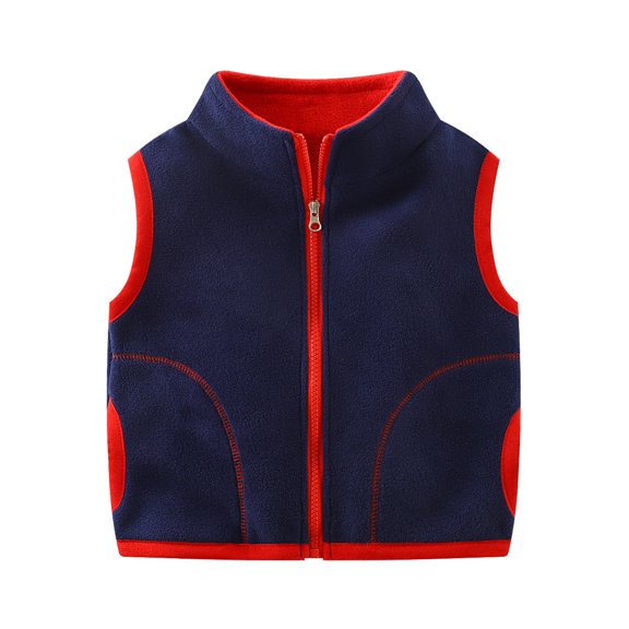 WOYY Little Boy's Full-Zip Vest Warm Sleeveless Jacket Fall Winter Kids Coat