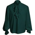 thumbnail image 1 of WOYY Little Boy's Ruffle Shirt Retro Solid Dress Up Shirt Long Sleeved Shirt, 1 of 2