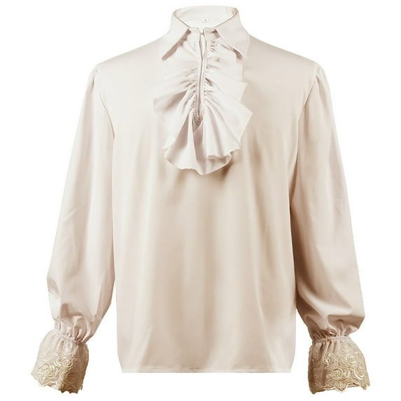 WOYY Little Boy's Ruffle Shirt Retro Solid Dress Up Shirt Long Sleeved Shirt