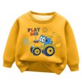 thumbnail image 1 of WOYY Little Boy's Sweatshirt Warm Cartoon Excavator Print Pullover Sweatshirts, 1 of 2