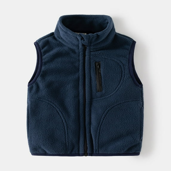 WOYY Little Boy's Vest Solid Color Sleeveless Winter Zipper Jacket Coat Outerwear