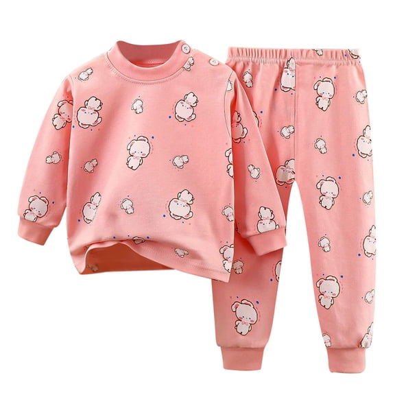 WOYY Little Boys 2 Piece Outfit Set Cartoon Soft Long Sleeve Top Pants Sleepwear, Sizes 5-6