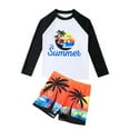 thumbnail image 1 of WOYY Little Boys 2-Piece Swimsuit Summer Beach Rash Guard Shorts Bathing Suit, Sizes 7-12, 1 of 5