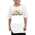 thumbnail image 1 of WOYY Little Boys Birthday T-Shirt Letter Print Short Sleeve T Shirt Loose Summer Tshirt, 1 of 4