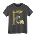 thumbnail image 1 of WOYY Little Boys Birthday T Shirt Short Sleeves Graphic T-Shirt, Grey, 1 of 3