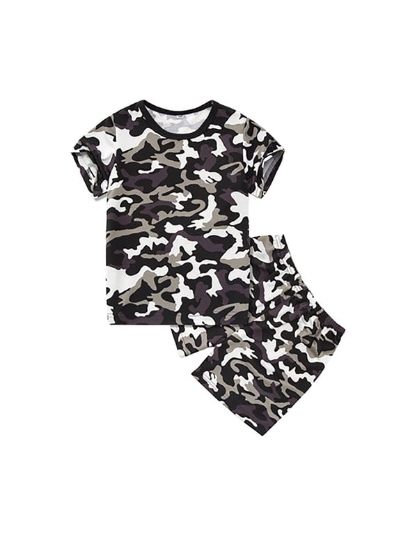 Big Boys Outfits Short Sleeve T Shirt and Shorts Set Kids Tracksuit