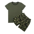 thumbnail image 1 of WOYY Little Boys Camo Outfits Short Sleeve T-Shirt Shorts Military Tracksuit, Sizes 7-8Y, 1 of 5