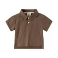 thumbnail image 1 of WOYY Little Boys Casual Solid Polo Shirt Short Sleeve Summer T-Shirt for Children, 1 of 3