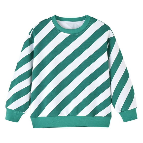 WOYY Little Boys Casual Striped Sweatshirt Kids Long Sleeve Pullover Top, Sizes 6-7